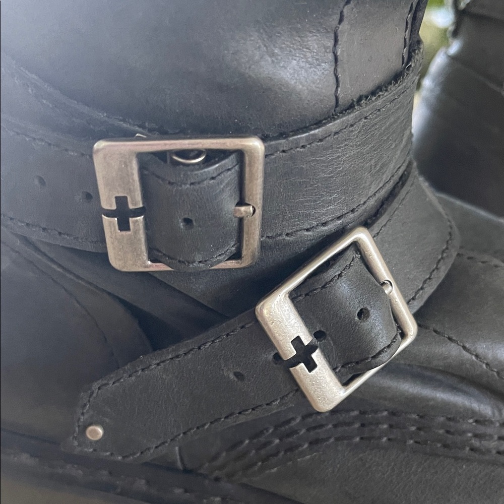 Dr. Martens Docs Phina Tall Buckle Leather Combat Boots EUC sz 10 Rare - Picture 8 of 16